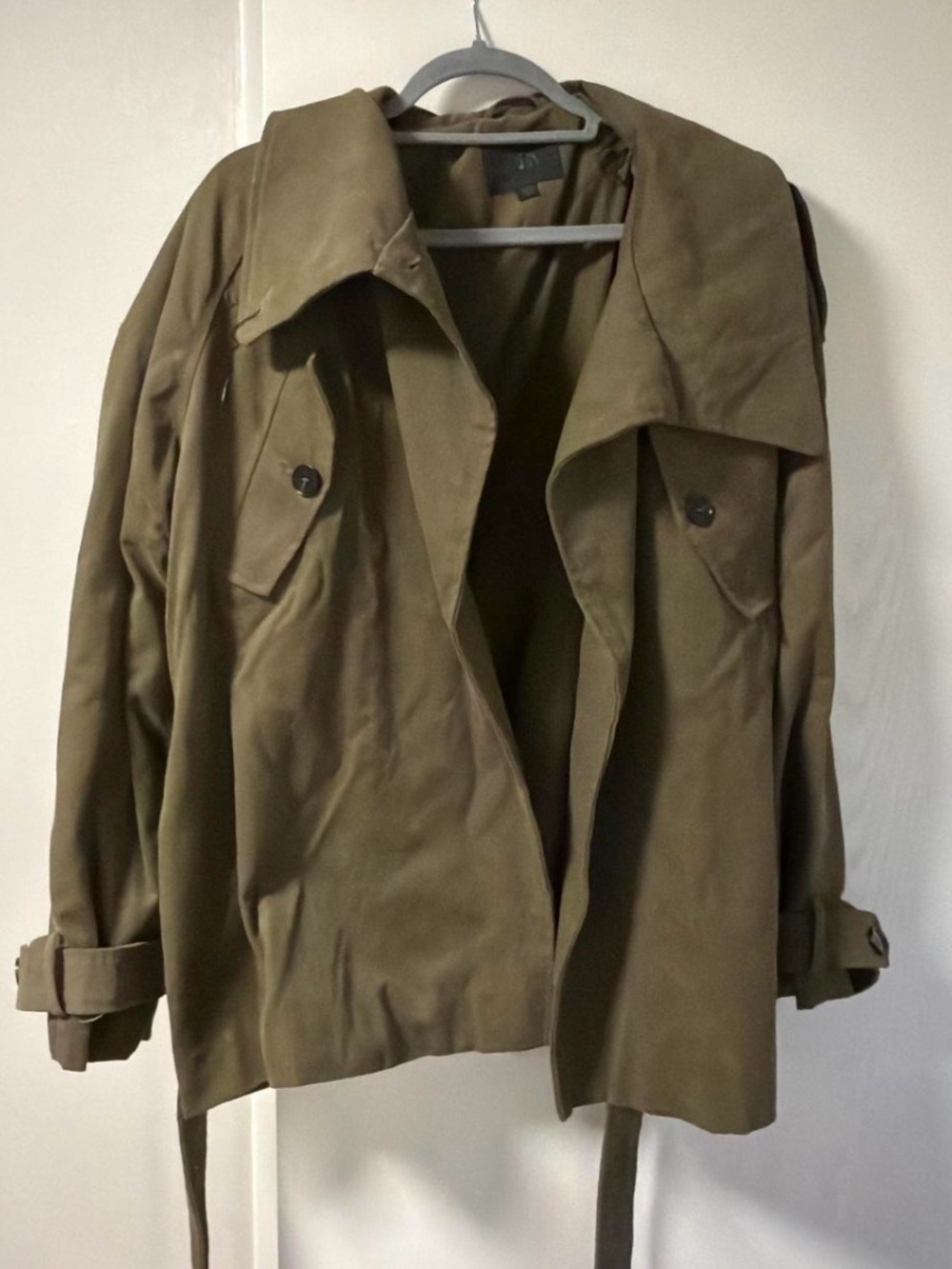 Zara Olive Green Short Trench Coat